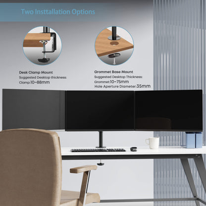 PUTORSEN Tischhalterung für 3 Monitore - 13"-27" Bildschirme