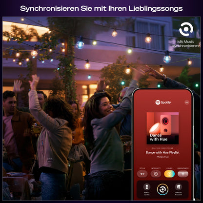 Philips Hue Festavia Globe Aussenlichterkette, 7 m, White & Color