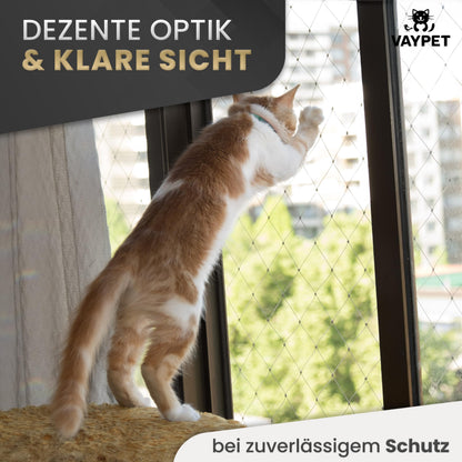 VAYPET Katzennetz für Balkon ohne Bohren, drahtverstärkt, 6x3 m