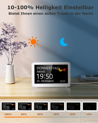 Roxicosly Digitaler Kalender, Demenz-Uhr für Senioren, 7 Zoll