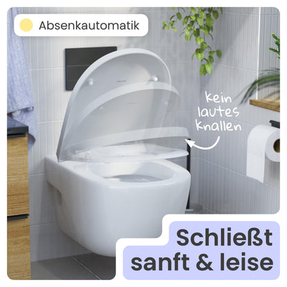 instmaier Alma WC-Sitz Absenkautomatik D-Form Weiss Duroplast