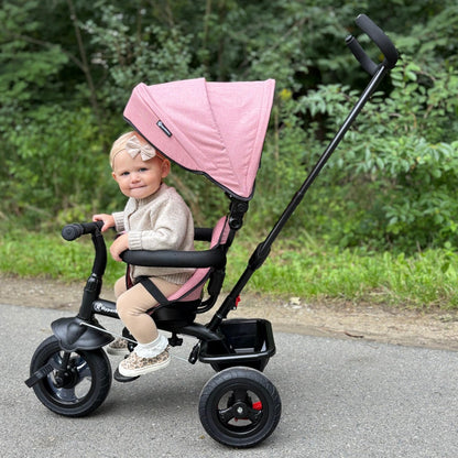 HyperMotion Dreirad 3-in-1 Kinderfahrzeug mit Schubstange – Rosa