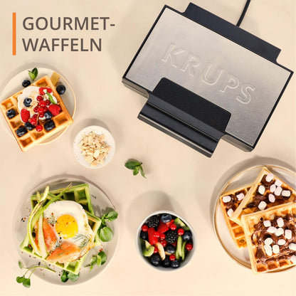 Krups FDK Iconic Waffeleisen - Schwarz/Edelstahl FDK261