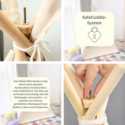 ALRITHO Tipi Zelt für Kinder – Sandburgen Beige