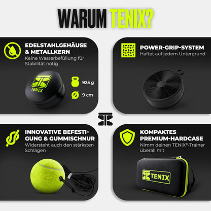 TENIX Tennis-Trainer Set | Trainingsgerät mit Power-Grip-System