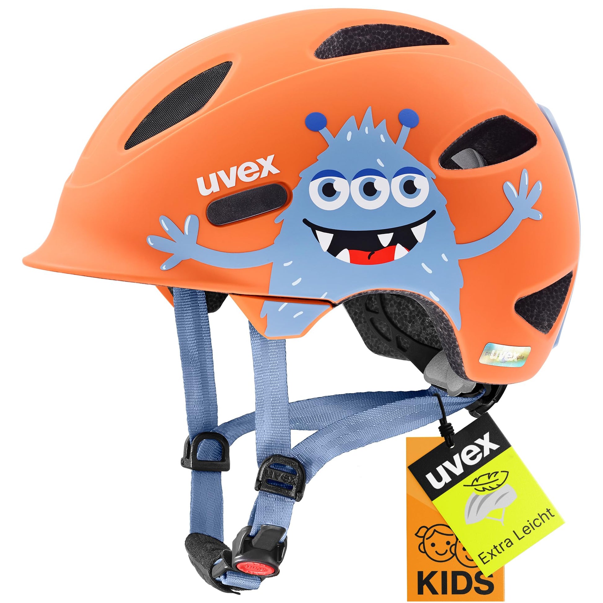 uvex OYO Style Kinder-Fahrradhelm Monster Papaya matt 50–54 cm mit Seitenschutz und Belüftung