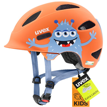 uvex OYO Style Kinder-Fahrradhelm Monster Papaya matt 50–54 cm mit Seitenschutz und Belüftung