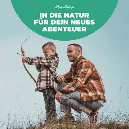 Abowllon Pfeil und Bogen Set Kinder | 15 Pfeile, Köcher & Zielscheiben