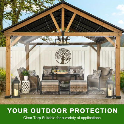 Transparente PVC Terrassenplane mit Ösen – Wetterfest 2x3m