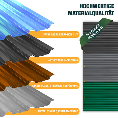 KESSER Trapezblech 14er Set, 110 x 46 cm, Stahl verzinkt, Anthrazit