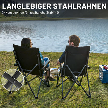 TIMBER RIDGE Campingstuhl faltbar – hohe Lehne, 260 KG, 4 Pos.