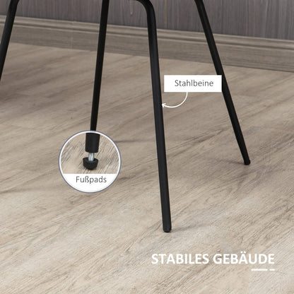 HOMCOM Esszimmerstuhl 2er Set Samt Grau Retro-Design