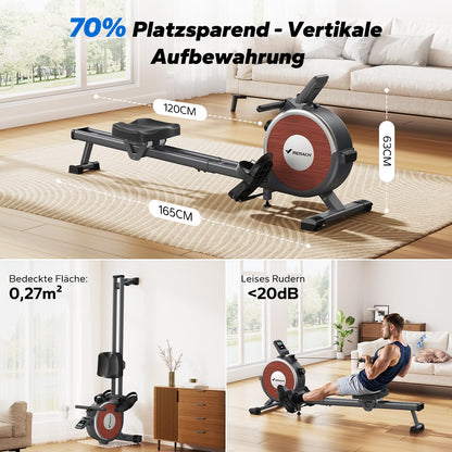 MERACH Magnetisches Rudergerät App-fähig Heimgebrauch - Grau