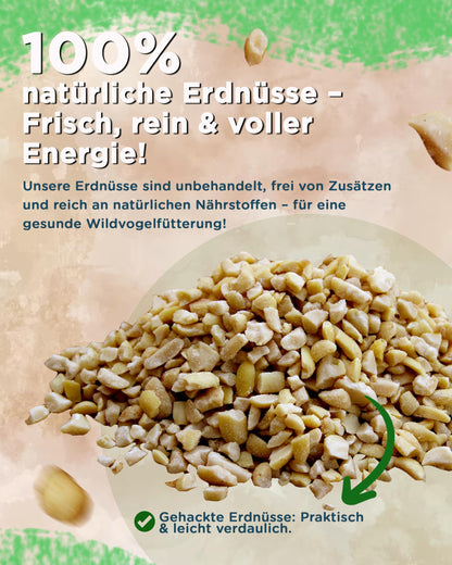 Futterbauer Erdnüsse gehackt Vogelfutter – 25 kg weiss blanchiert