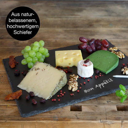 Moritz & Moritz Schieferplatte Basil 30x40 cm 6er-Set mit Kreidestift