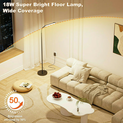 Yikuneng LED Stehlampe dimmbar, 1800 Lumen, mit Fernbedienung, schwarz
