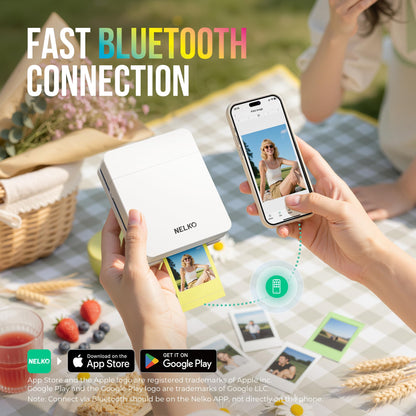 Nelko PP01 Mini Fotodrucker, Bluetooth, für iOS und Android, weiss