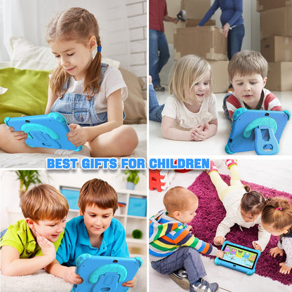 Ascrecem Kinder Tablet 7 Zoll Android Kindertablet 3-7 Jahre - blau