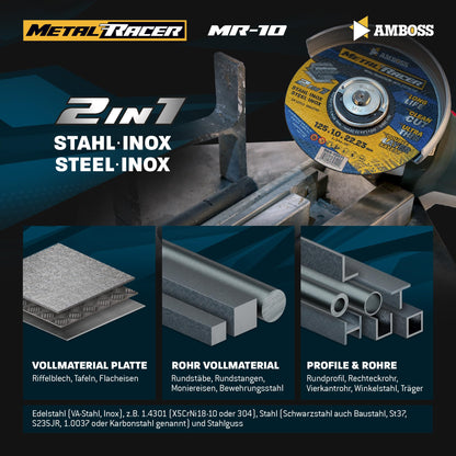 Amboss Metal Racer Trennscheibe 230 mm für Stahl & Inox, 25 Stück