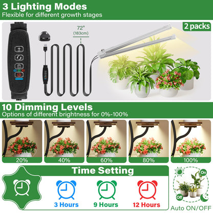 BACEKOLL Pflanzenständer mit Wachstumslicht – 6 Ebenen Schwarz 2er-Set