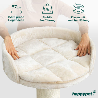 HAPPYPET Cooper Kratzbaum stabil - grosse Katzen 150cm Creme