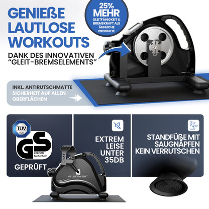 HELDENWERK Pedaltrainer Basic Set – Arm- & Beintrainer Senioren