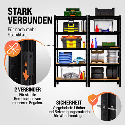 Monzana Schwerlastregal 2er-Set, 180x90x40 cm, 2x 875 kg, schwarz