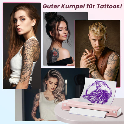 TATTMUSE A887 Tattoo-Drucker, Bluetooth Schablonendrucker, Rosa