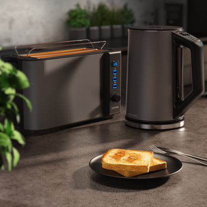 Arendo Wasserkocher Toaster Set Edelstahl Cool Grey