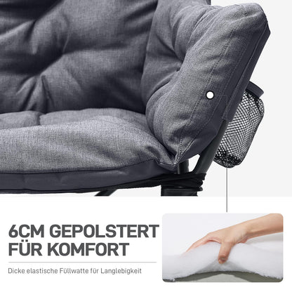 EVER ADVANCED Campingstuhl Faltsofa 2 Sitzer - Grau