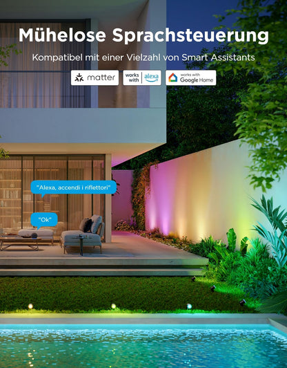 Govee Outdoor LED Strahler RGBWIC - Smart Gartenbeleuchtung 4er-Pack