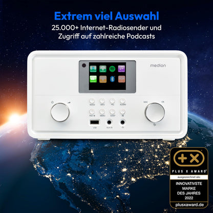 MEDION P85027 Internetradio DAB+ UKW Spotify Connect - weiss