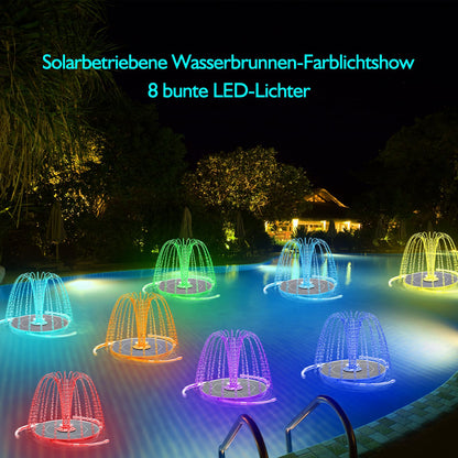 AISITIN Solar Springbrunnen 6,5W mit LED, Akku und 9 Düsen