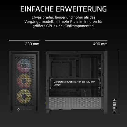 CORSAIR Frame 4000D RS ARGB Mid-Tower ATX PC-Gehäuse - Schwarz