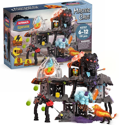 Schleich ELDRADOR MasterCave Smashrador 42757, 119-teiliges Spielset mit Battle Caves und Lavalöwe