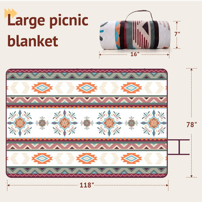 LARUTAN Picknickdecke Seattle, wasserdichte Stranddecke, 200 x 300 cm