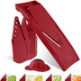Börner Gemüsehobel V1 Starter Set – V-Hobel mit Fruchthalter, Rot, V-Klinge aus Edelstahl