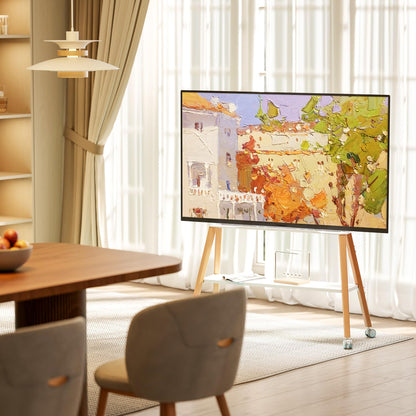 ECOTINY Easel Design TV Ständer mit Rollen – 49-75 Zoll