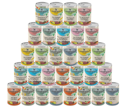 Landfleisch Classic Hundenassfutter – 30x400g 10-Sorten Mix