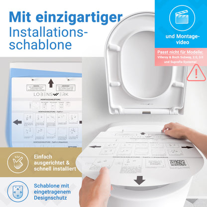 LOBENSWERK WC-Sitz D-Form LANG mit Absenkautomatik