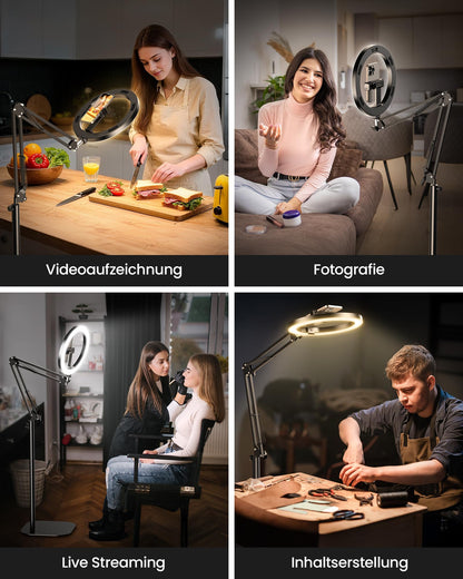 Evershop Ringlicht mit Stativ 10 Zoll, LED Ringleuchte für Handy