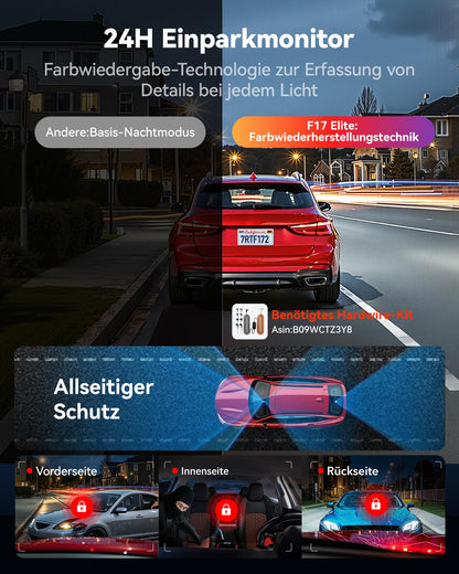 REDTIGER F17 Elite 4K 3 Kanal Dashcam Auto – STARVIS 2