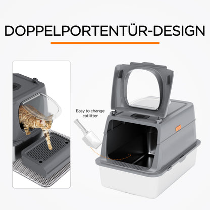 Citylife Edelstahl Katzenklo mit Deckel XXL – Geschlossen