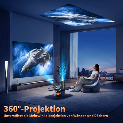 Smart 4K Mini Beamer tragbarer Android Projektor – Schwarz