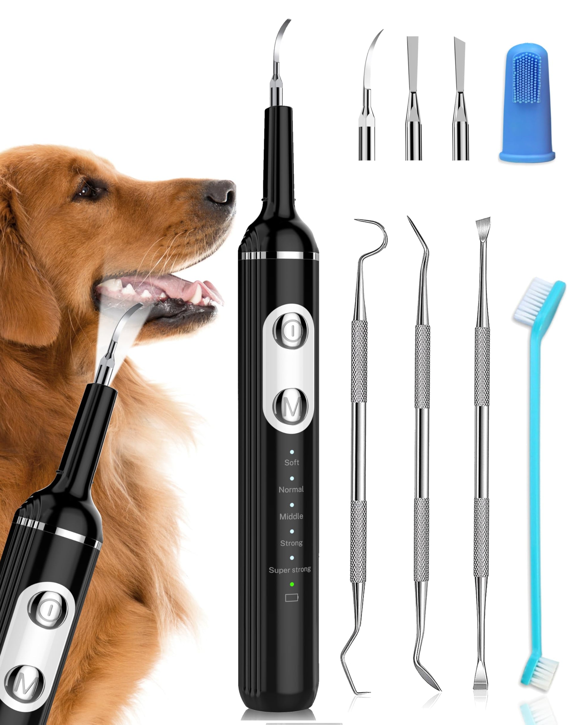 Stim-U-Dent Ultraschall-Zahnreinigungsset für Hunde mit LED-Licht und Edelstahl-Reinigungsköpfen