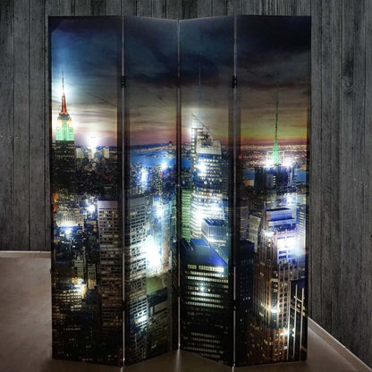 Mendler New York LED-Paravent 180x160cm - Timer, netzbetrieben