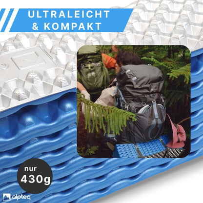 Alpteq SchlafPlatz Isomatte faltbar, IXPE-Schaumstoffmatte, blau
