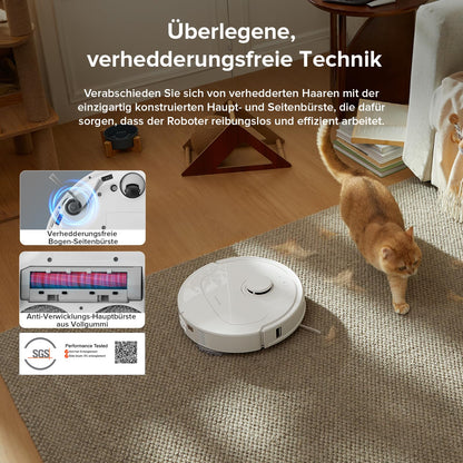 roborock Qrevo QV 35A Saugroboter mit Wischfunktion, 8000 Pa, weiss