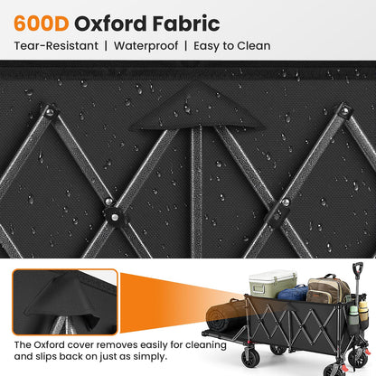 YEAUPE PRO Faltbollerwagen mit Feststellbremse, All-Terrain, schwarz