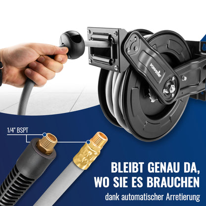 Poppstar Druckluftschlauchtrommel Stahl 20+2m Schlauch